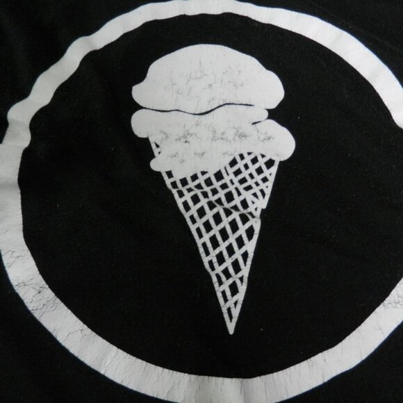 Ice Cream Cone Graphic T-Shirt Adult Size Small Black White Big Logo CRewneck - Picture 8 of 9